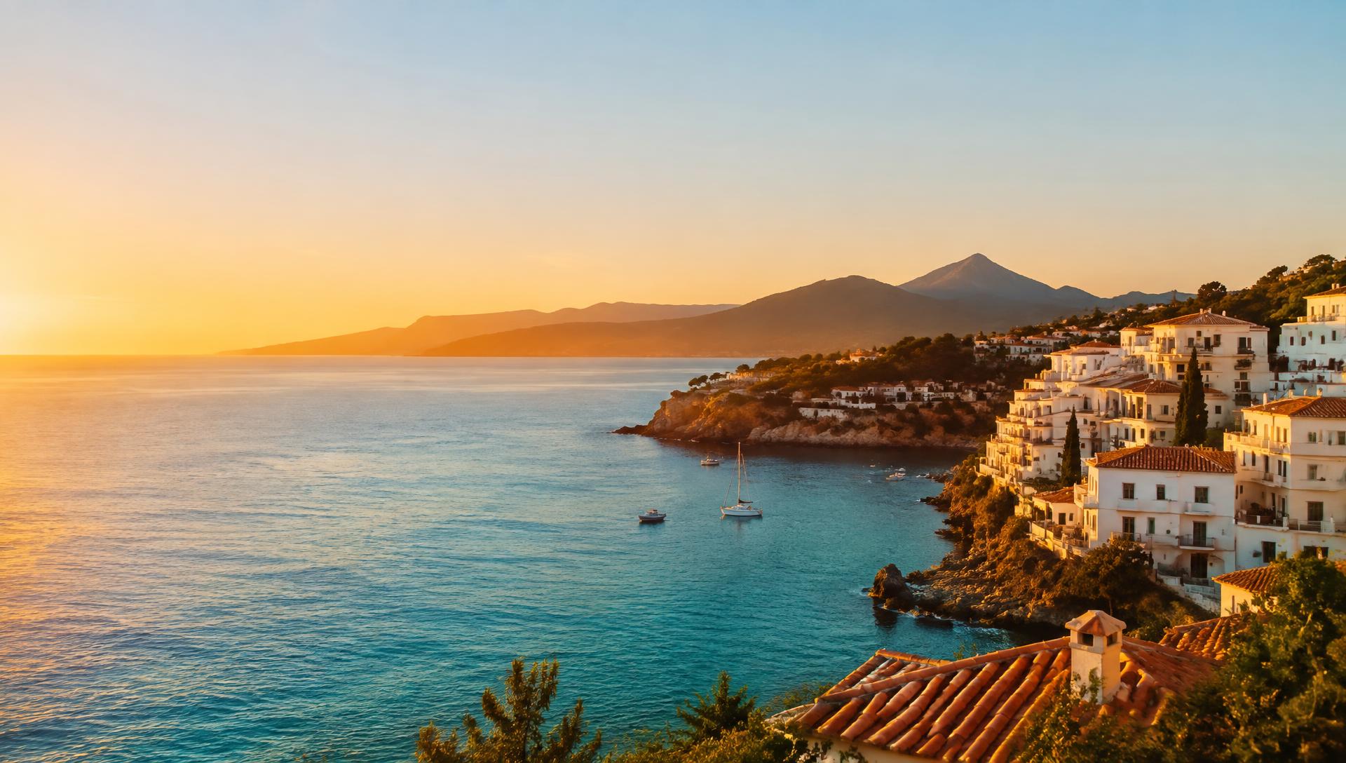 Mediterranean coast at golden hour